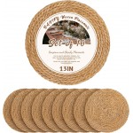 13 in Round Woven Placemats Plate Chargers Set of 10, Boho Farmhouse Rustic Woven Place Mats for Dining Table Decor, Rattan Wicker Table Mats Jute Braided Chargers for Dinner Plates