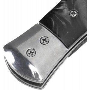 Folding Spring Camping Fork One Button Flick 304 Stainless Steel Pocket Size Automatic Spring Utensils Fork (Black)