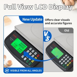 Large Kitchen Scale Black 40KG/88LB Commercial Food Scales Digital Weight for Cooking Meat Baking Bread Price Computing 304 Stainless Steel with Parts Counting Deli Stores Tare Function