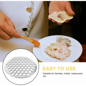 KICHOUSE Russian Pelmeni Maker Dumpling Mold with 61 Holes Aluminum Alloy Kitchen Tool for Homemade Ravioli Potstickers and Wonton Dough Press