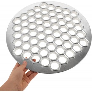 KICHOUSE Russian Pelmeni Maker Dumpling Mold with 61 Holes Aluminum Alloy Kitchen Tool for Homemade Ravioli Potstickers and Wonton Dough Press
