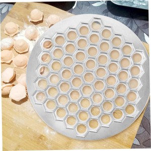 KICHOUSE Russian Pelmeni Maker Dumpling Mold with 61 Holes Aluminum Alloy Kitchen Tool for Homemade Ravioli Potstickers and Wonton Dough Press