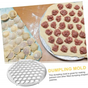 KICHOUSE Russian Pelmeni Maker Dumpling Mold with 61 Holes Aluminum Alloy Kitchen Tool for Homemade Ravioli Potstickers and Wonton Dough Press