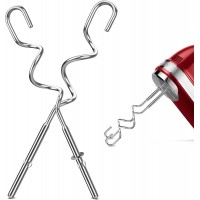 New Dough Hook for Hand Mixer Replacement for Kitchenaid Hand Mixer Dough Hooks KHM512, Stainless Steel Dough Hooks Suitable for KHM 5KSM KSM KSMO KSMH Series of Kitchenaid Mixer Hand Held, Set of 2