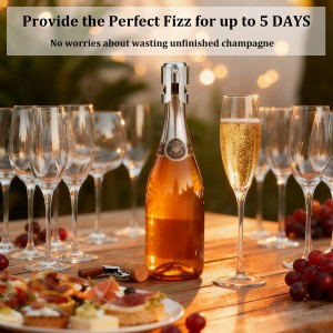 Champagne Stoppers for Bottles, Pafusen 2 Pack Champagne Sealer Stopper, Stainless Steel Champagne Cork Stopper Toppers, Saver for Champagne Cava Prosecco Sparkling Wine