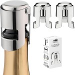 Champagne Stoppers for Bottles, Pafusen 2 Pack Champagne Sealer Stopper, Stainless Steel Champagne Cork Stopper Toppers, Saver for Champagne Cava Prosecco Sparkling Wine