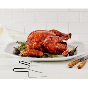 Thanksgiving Turkey Lifter Serving Set,2 Prongs Stainless Steel Poultry Roast Meat Forks,Durable Turkey Forks Set of 2