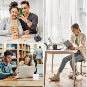 PATIKIL 60-Minute Visual Countdown Timer, 2 Pcs Mechanical Wind Up Timer for Home Kitchen Cooking Classroom Study Tool, White-Black