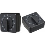 PATIKIL 60-Minute Visual Countdown Timer, 2 Pcs Mechanical Wind Up Timer for Home Kitchen Cooking Classroom Study Tool, Black