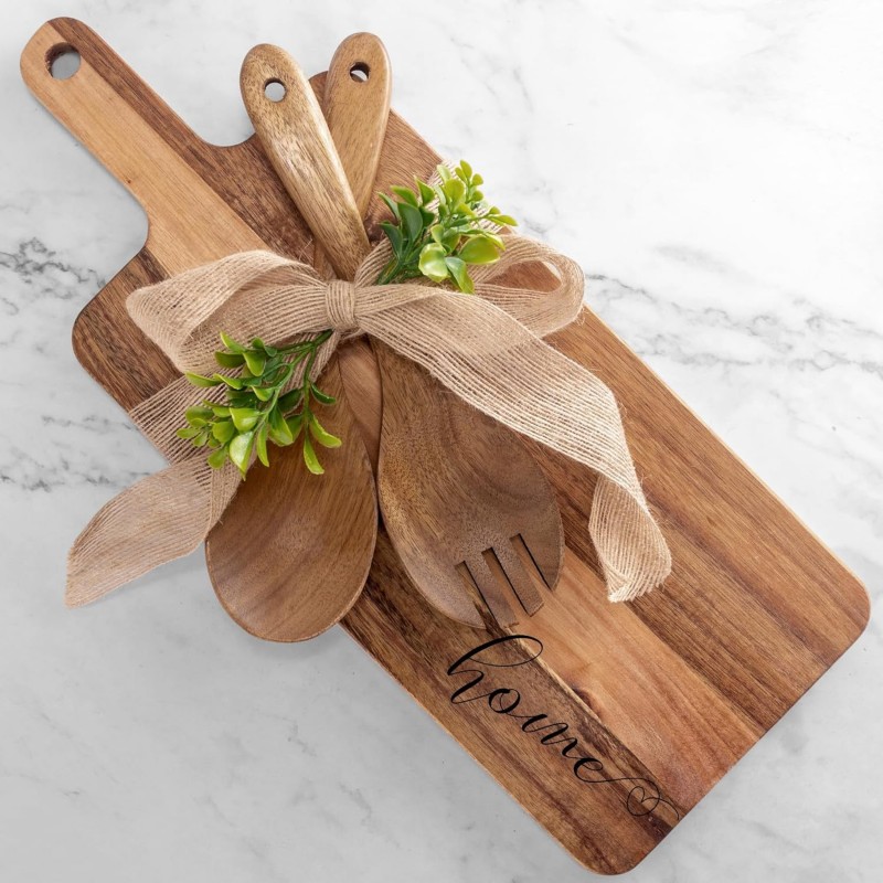 Housewarming Gifts New Home, New Home Gift Idea, First Home Gift, Gift for Home, New House Warming Gift for Homeowner Kitchen Gifts Apartment Closing Gift for Clients, Wooden Cutting Boards Gift Set