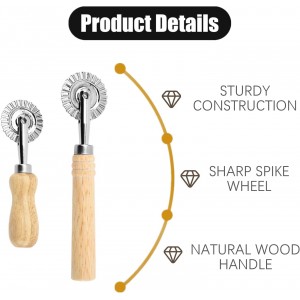 2 PCS Ravioli Cutter Professional Pastry Wheel Cutter Pasta Cutter Pastry Cutter with Wooden Handle and Fluted Edge for Home and Kitchen Use