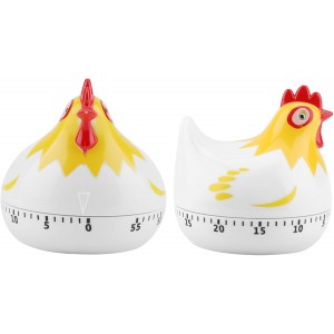 Chicken Pattern Timer, Kitchen Timer Reminder Cooking Countdown Timer for Cooking Baking Timer (White)