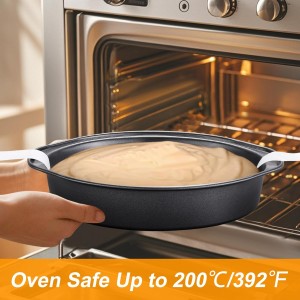 8 Inch Cake Pan - 3PCS Carbon Steel Round Cake Pans with 100 Pieces Parchment Paper, Non-stick & Easy Demolding, Non-toxic & Healthy