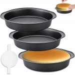 8 Inch Cake Pan - 3PCS Carbon Steel Round Cake Pans with 100 Pieces Parchment Paper, Non-stick & Easy Demolding, Non-toxic & Healthy
