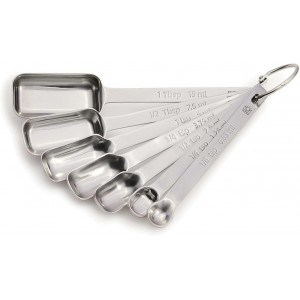 King Arthur Baking Company Spice Measuring Spoons, 18/8 Stainless Steel, 7-Piece Set, Precision Measures, For Baking And Cooking