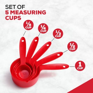 King Arthur Baking Company Lightweight Measuring Cups, BPA- And PFAS-Free, 5-Piece Set, Precision Measures, For Baking And Cooking