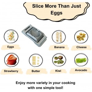 Annie & Mia Design Egg Slicer, Stainless Steel Wires Dishwasher Safe Aluminum Alloy Heavy Duty Multipurpose Cutter For Hard Boiled Eggs or Strawberry, Butter, Kiwi