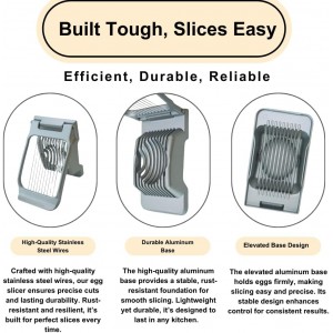 Annie & Mia Design Egg Slicer, Stainless Steel Wires Dishwasher Safe Aluminum Alloy Heavy Duty Multipurpose Cutter For Hard Boiled Eggs or Strawberry, Butter, Kiwi