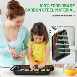 5 Pieces Baking Pans Set, Nonstick Baking Sheet Tray Oven Pans Bakeware Set, Baking Supplies with Round/Square Cake Pan, Muffin Pan, Loaf Pan, Roast Pan, Stackable Baking Sets for Cooking