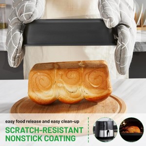 5 Pieces Baking Pans Set, Nonstick Baking Sheet Tray Oven Pans Bakeware Set, Baking Supplies with Round/Square Cake Pan, Muffin Pan, Loaf Pan, Roast Pan, Stackable Baking Sets for Cooking