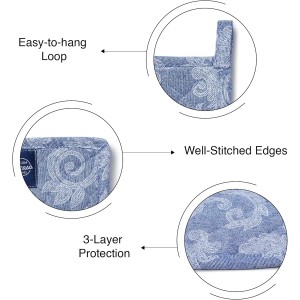 Pot Holders for Kitchen | Heat Resistant Pads | Set of 2 | Hot Dish Holder Sets | 8x8 in |for Cooking, Baking, Grilling, Microwave & BBQ, Chambray Blue by Encasa XO