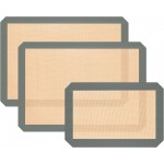 Silicone Baking Mat, Baking Sheets Non Stick, Silicone Mats for Baking, 3 Pcs for Cookies, Bread and Pastry, Baking Supplies for Oven, Grey