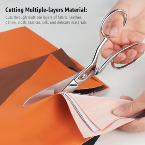 Professional Stainless Steel Fabric Scissors, 8-Inch Heavy Duty MultiPurpose Tailor Sewing Scissors for Fabric Cutting, Leather, Craft, Sharp Precision Shears Blades, Ergonomic Comfort Grip