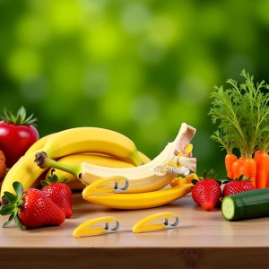 3Pcs Yellow Food Manual Slicer Banana Strawberry Cucumber Carrot Egg Vegetable Fruit Multifunctional Slicer Stainless Steel Food Slicer, Handheld Portable Small Food Slicer Mandolines and Slicers