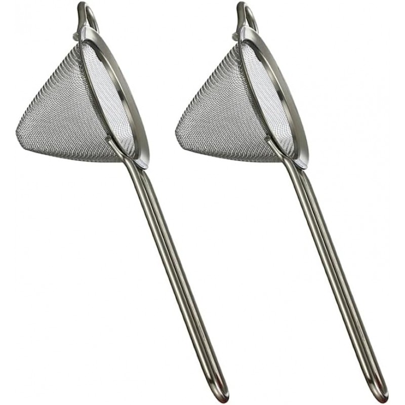 Fine Mesh Cocktail Strainer, Stainless Steel, Long Handle Set of 2 (Stainless Steel set of 2)