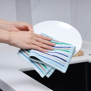 Oeleky Kitchen Dishcloths for Washing Dishes, Ultra Absorbent Dish Rags, Cotton Cleaning Cloths Pack of 8, 12x12 Inches