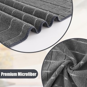 Homaxy Microfiber Kitchen Towels and Dishcloths Set, 12 Pack Soft and Absorbent Dish Hand Towels Bulk, 28 x 16 Inch & 12 x 12 Inch Quick Drying Rags for Washing Dishes, Grey