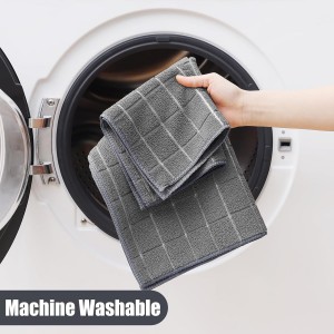 Homaxy Microfiber Kitchen Towels and Dishcloths Set, 12 Pack Soft and Absorbent Dish Hand Towels Bulk, 28 x 16 Inch & 12 x 12 Inch Quick Drying Rags for Washing Dishes, Grey