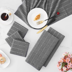 Homaxy Microfiber Kitchen Towels and Dishcloths Set, 12 Pack Soft and Absorbent Dish Hand Towels Bulk, 28 x 16 Inch & 12 x 12 Inch Quick Drying Rags for Washing Dishes, Grey