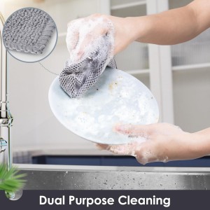 Oven Mitts and Pot Holders Set with Dishcloths, 500 Degree Heat Resistant Oven Gloves and Hot Pads, Premium Soft Cotton Kitchen Mittens and Dish Cloth Sets-Grey