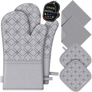Oven Mitts and Pot Holders Set with Dish...