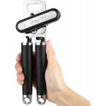 Spring Chef Stainless Steel Can Opener - Manual with Soft Grip Handles, Easy Turn, Heavy Duty Hand Can Openers for Seniors with Smooth Edge - Magnetic Lid Remover - Black