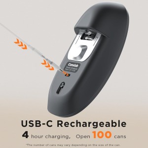 Canslab Ultrablde SE - USB Rechargeable Electric Can Opener for Kitchen for Seniors with Arthritis- Cordless Battery Powered Automatic, Side Cut, Smooth Edge, Handsfree, for Small or Large Cans, Grey