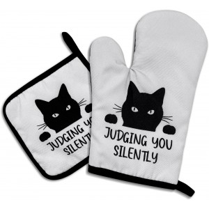 Judging You Silently, Funny Oven Mitts a...