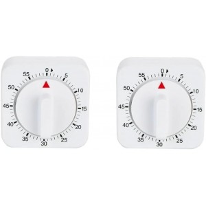 2Pcs White Timer Clock 60-Minute Mechani...