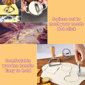 6 Pcs Stainless Steel Dumpling and Wonton Mold Used for Making Dumplings, Cookies, Wide Noodles