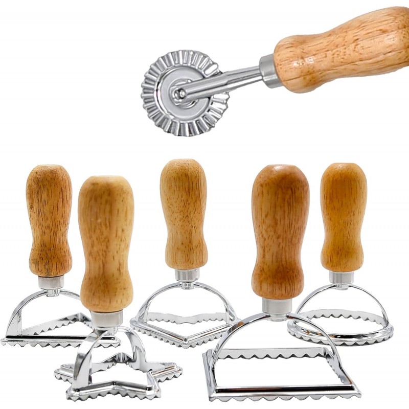 6 Pcs Stainless Steel Dumpling and Wonton Mold Used for Making Dumplings, Cookies, Wide Noodles