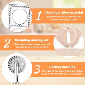 5 Pieces Ravioli Mold Set,Includes 12 Holes Ravioli Maker Press, Wood Rolling Pin,Dumpling Press Mold, Filling Spoon,Ravioli Cutter,for Ravioli Press Mold Pasta Making Tools
