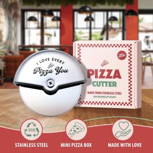 Valentine's Day Pizza Cutter Gift for Boyfriend, Husband - Engraved 