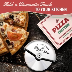 Valentine's Day Pizza Cutter Gift for Boyfriend, Husband - Engraved 