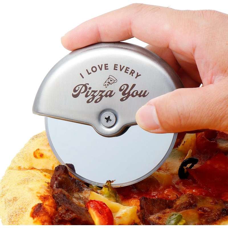 Valentine's Day Pizza Cutter Gift for Boyfriend, Husband - Engraved 