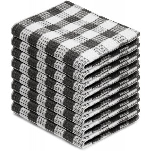 Blue Needles Set of 8 Waffle Weave Check...