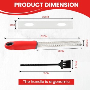 Lemon Zester Grater, Citrus Grater with Handle, Parmesan cheese, Lemon, Chocolate, Nutmeg, Ginger, Fruit, Stainless Steel Tool