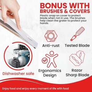 Lemon Zester Grater, Citrus Grater with Handle, Parmesan cheese, Lemon, Chocolate, Nutmeg, Ginger, Fruit, Stainless Steel Tool