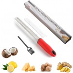 Lemon Zester Grater, Citrus Grater with Handle, Parmesan cheese, Lemon, Chocolate, Nutmeg, Ginger, Fruit, Stainless Steel Tool