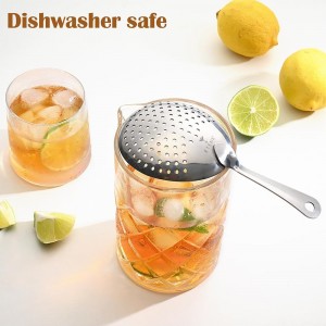 Bartender Julep Strainer for Cocktail Drinks, Professional Bar Strainer for Bartending, Martini Strainer for Boston Shaker Mixing Glass – Stainless Steel